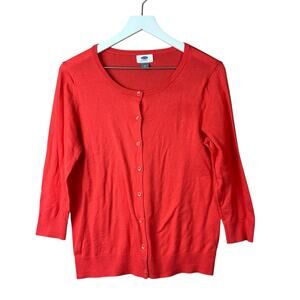 Old Navy Coral Cardigan Sweater Women Sz M